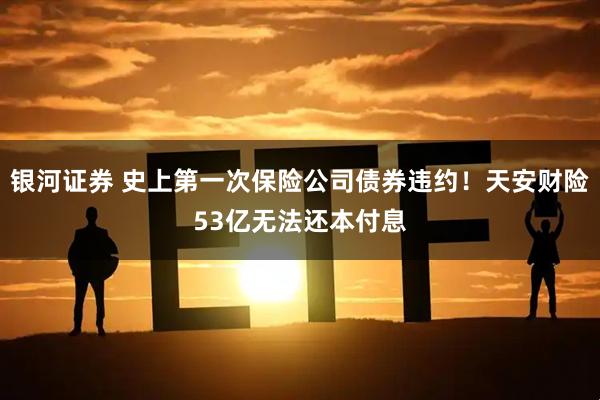 银河证券 史上第一次保险公司债券违约！天安财险53亿无法还本付息